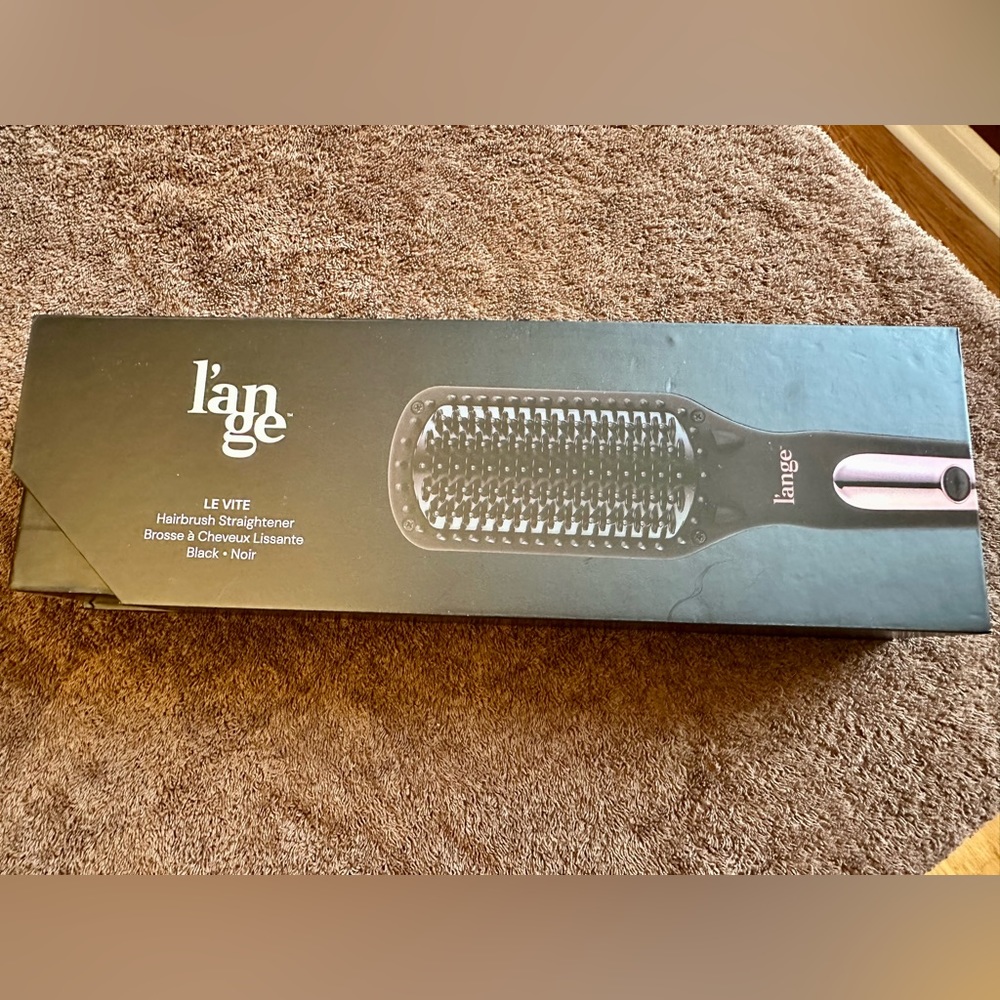 New L’ange hairbrush straightener black
